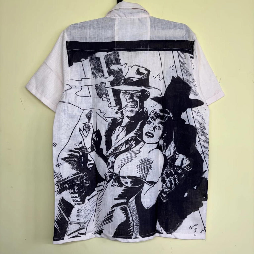Noir Detective Button-Up Shirt — Original Back