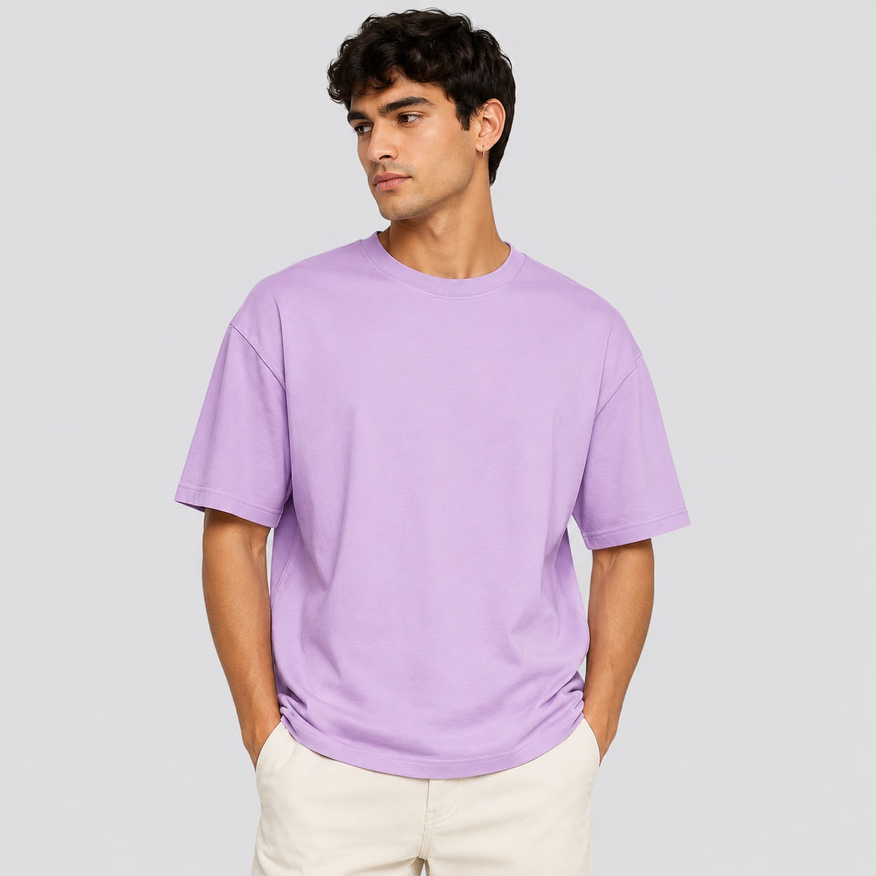 Lavender Oversized Dropshoulder T-Shirt