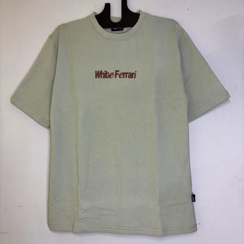 White Ferrari Dropshoulder T-shir