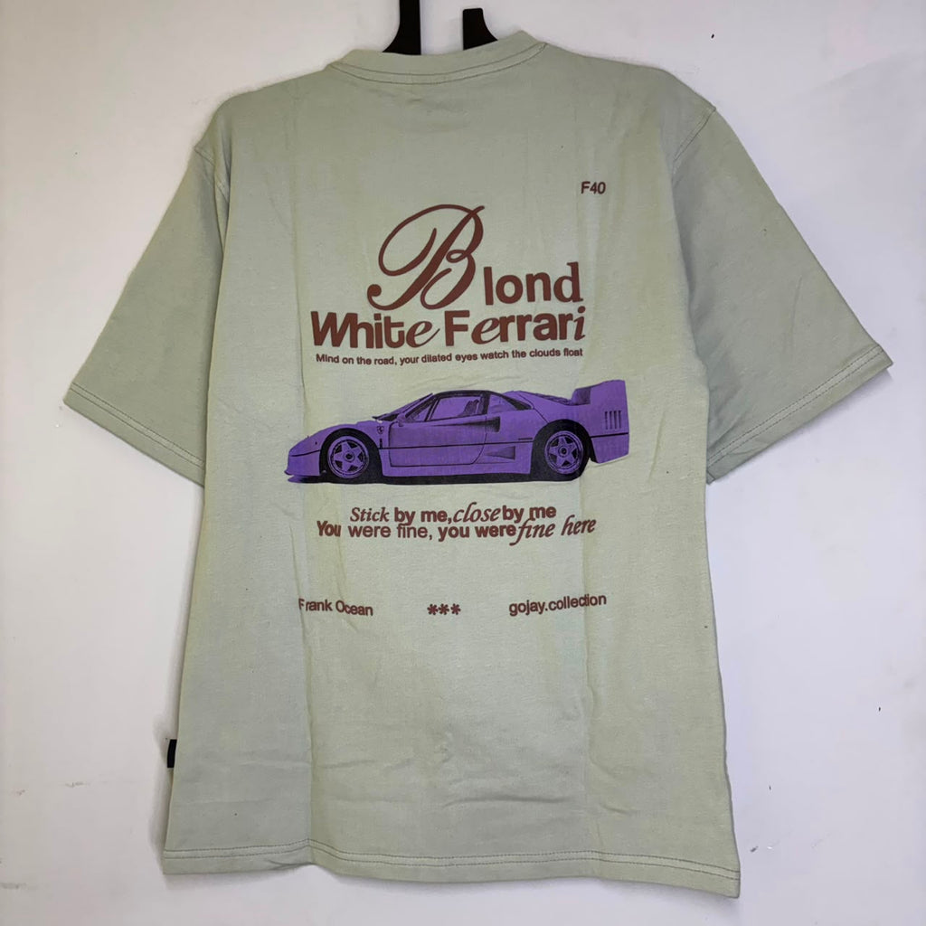 White Ferrari Dropshoulder T-shir