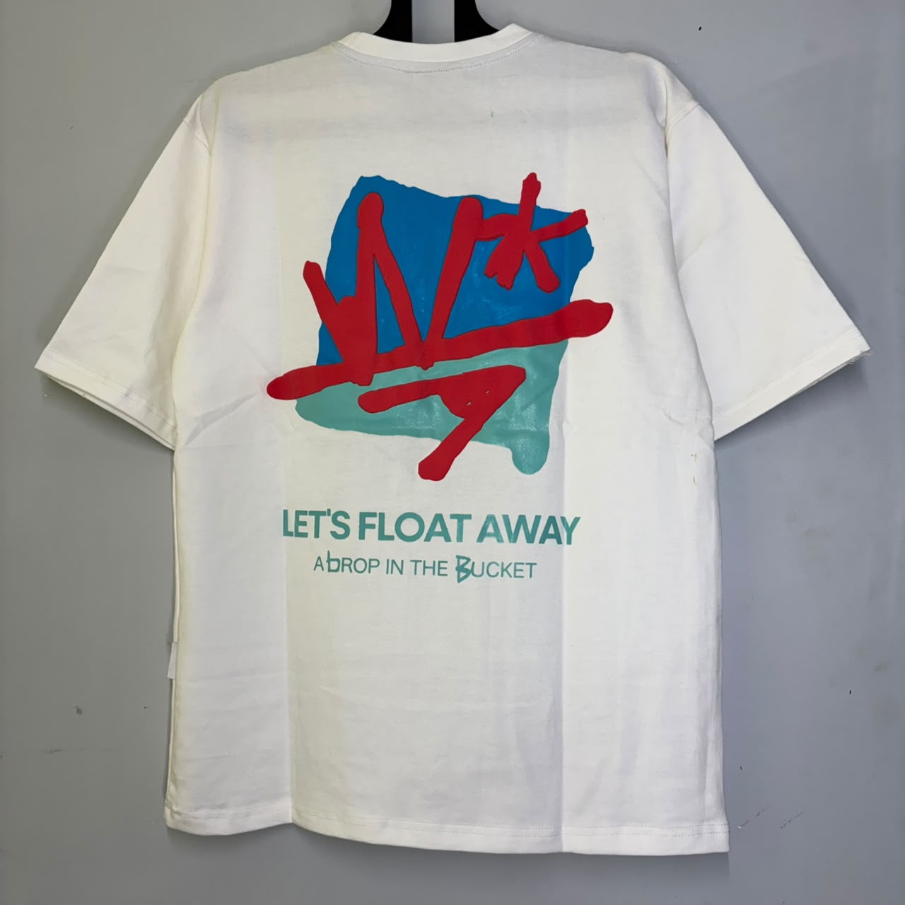 Flot Away White Color Dropshoulder T-shirt