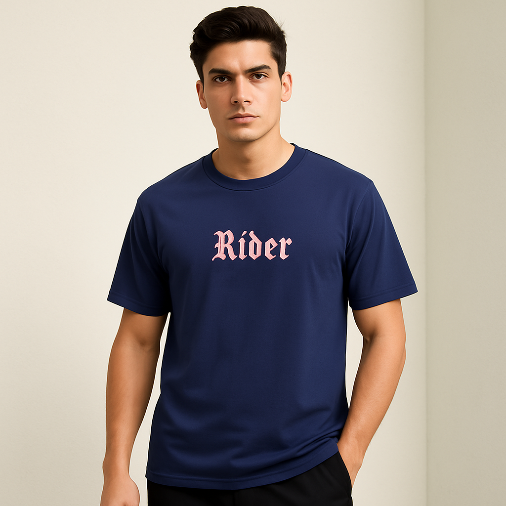 Rebel Rider Moto Tee — Model Front View