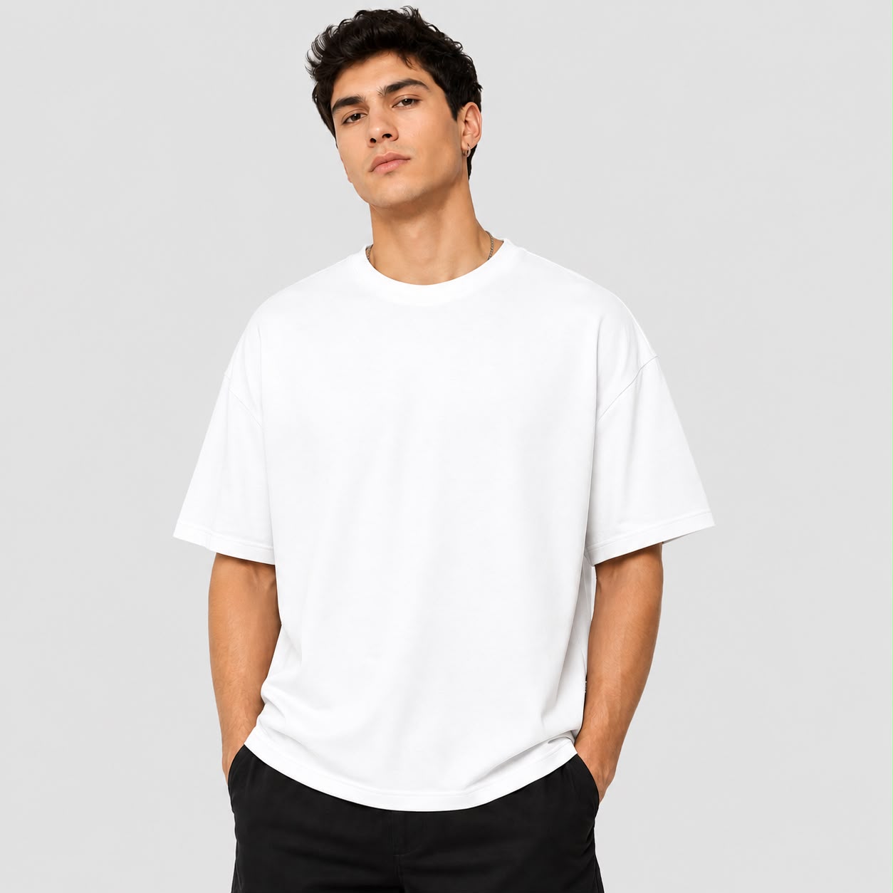 Plain White Oversized Dropshoulder T-Shirt