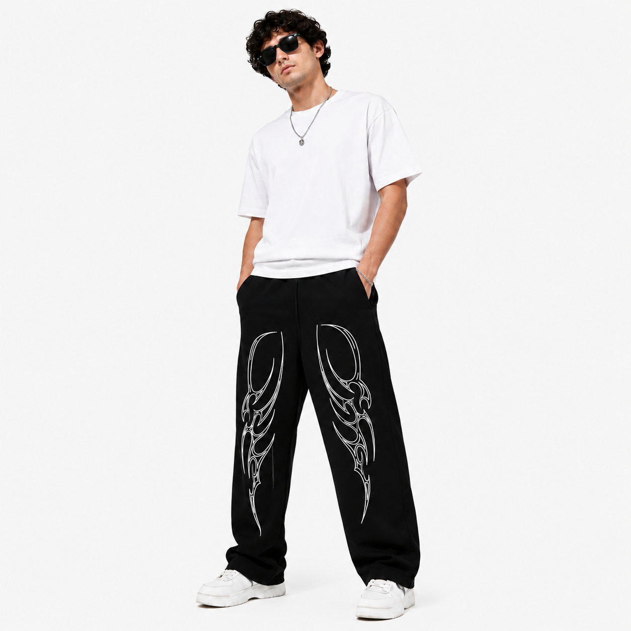 Casual Look Tribal Print Baggy Track