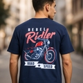 Rebel Rider Moto Tee — Model Back View