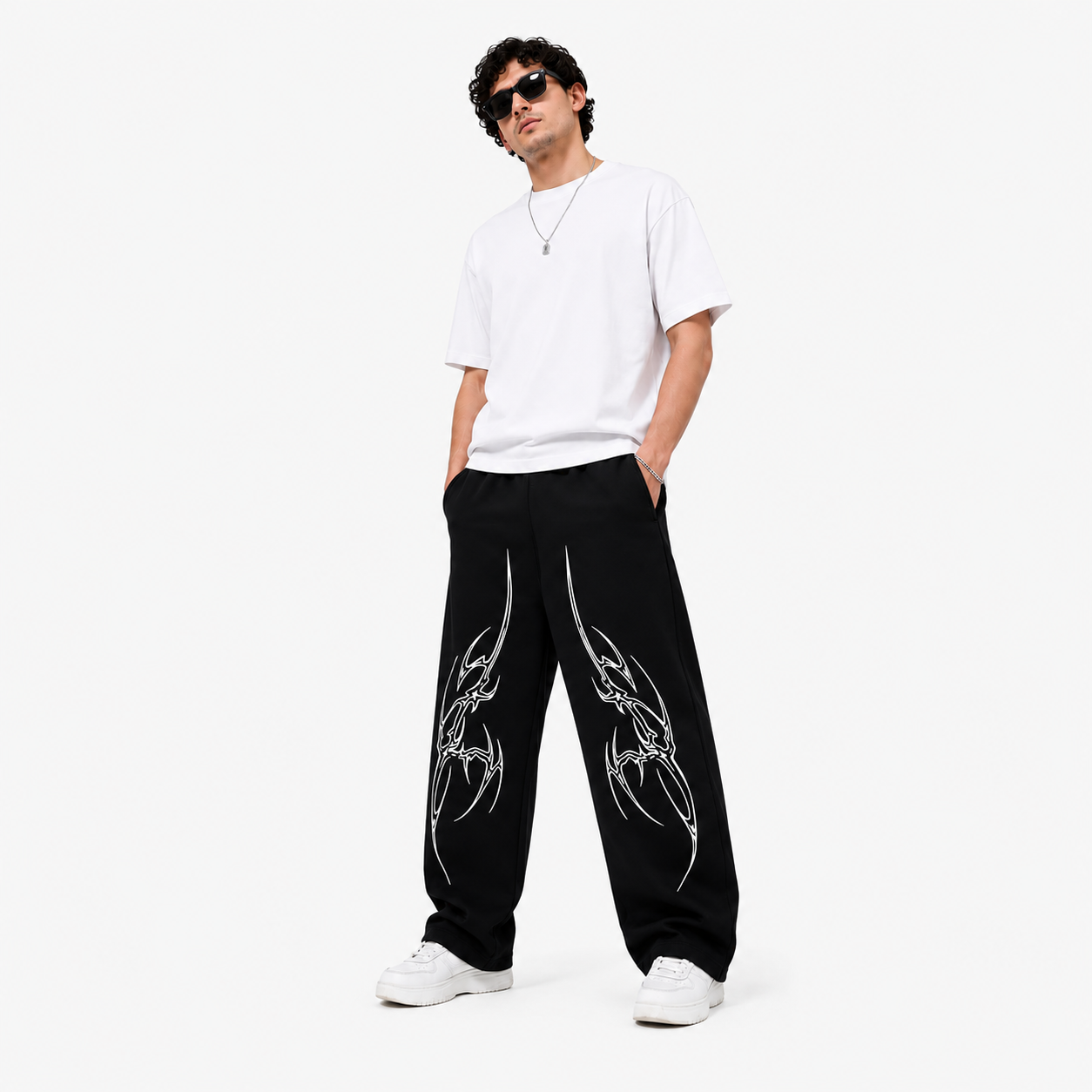 Casual Look Tribal Print Baggy Track