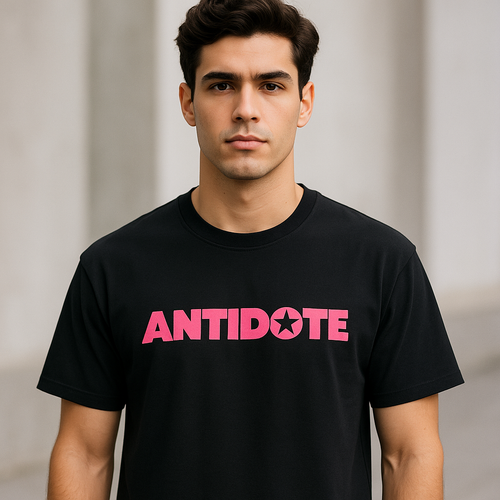 Antidote Hollywood Graphic Tee — Model Front View