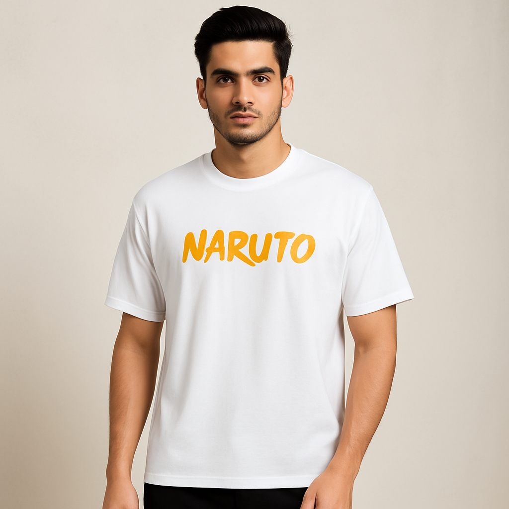 Naruto Dropshoulder T-shirt — AI Model Front