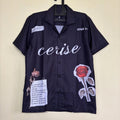 Navy Linen Short-Sleeve Shirt — Original Front