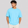 Plain Sky Blue Oversized Dropshoulder T-Shirt